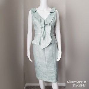NWT BADGLEY Mischka mint peplum sheath dress.